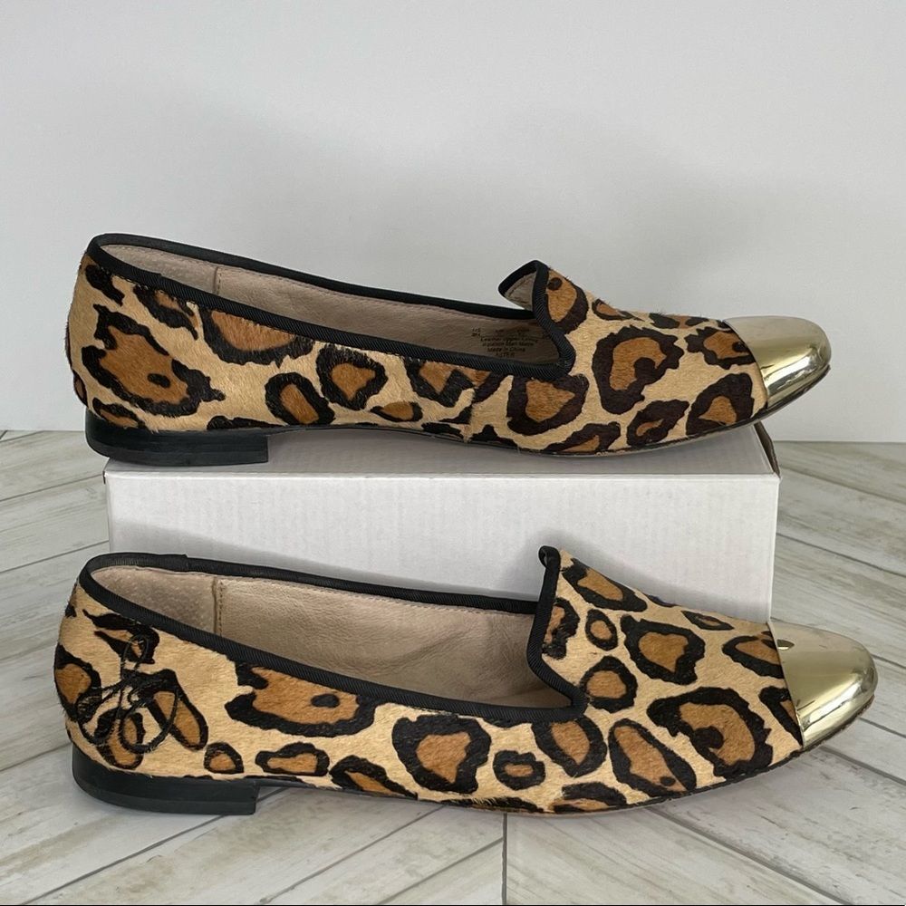 Sam Edelman Leather Leopard Print Loafers size 9